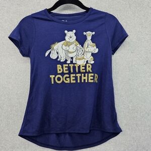 Disney Winnie the Pooh 'Better Together' Graphic Tee Girl's Top‎ Size M